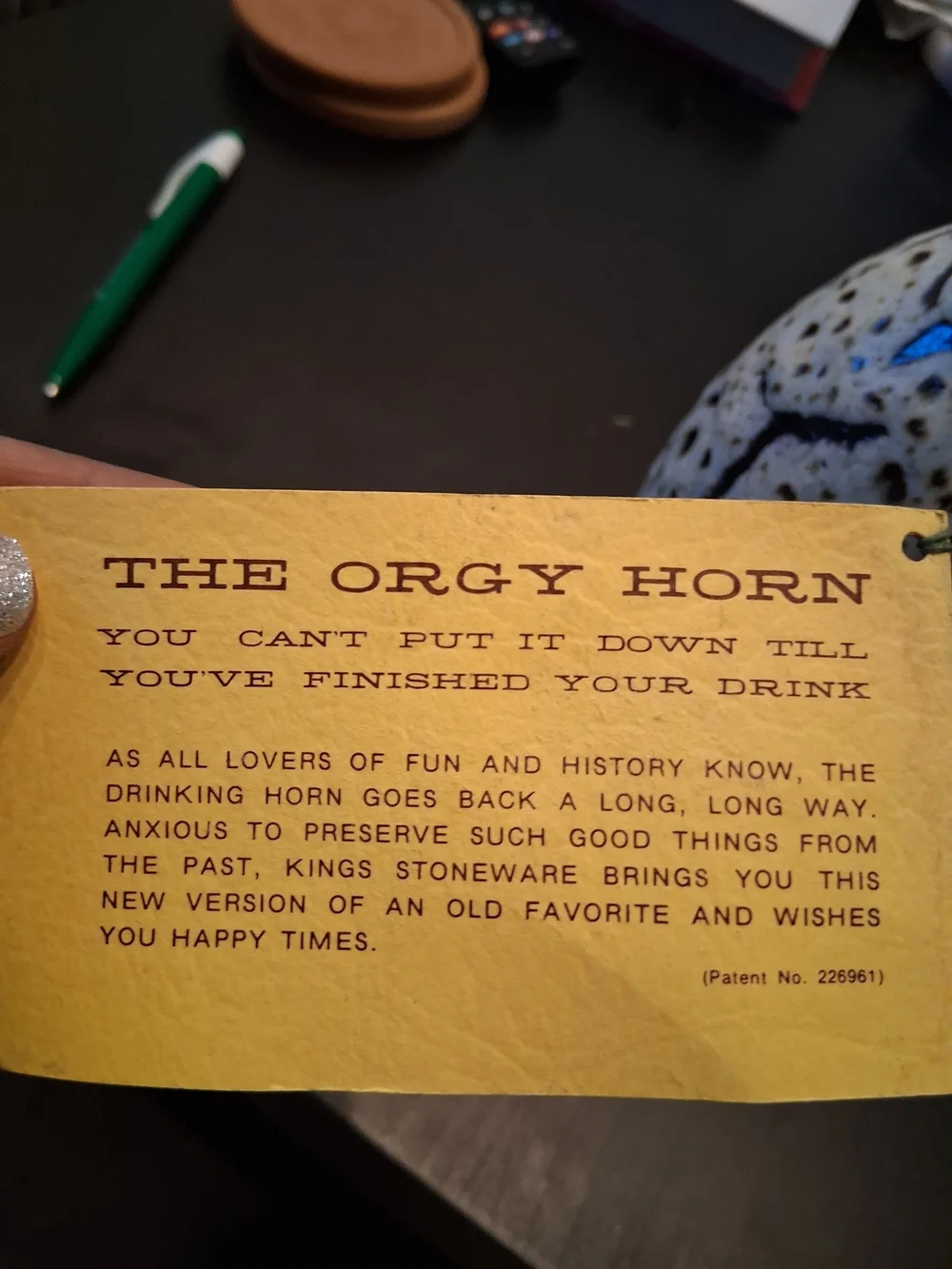 The Orgy Horn Ceramic Cup White and Brown New